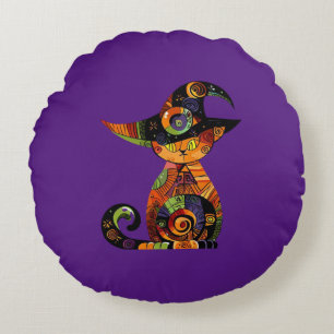 Halloween/mystisch/Katze/Fall Rundes Kissen