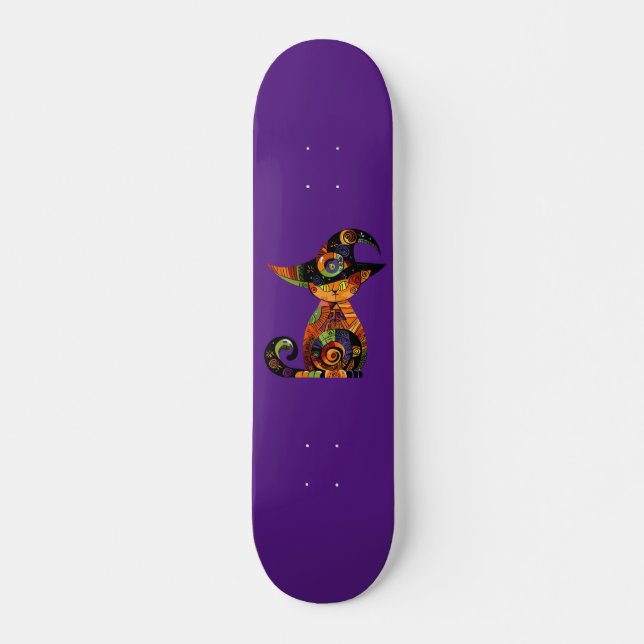 Halloween/mystisch/Katze/Fall Skateboard (Vorne)