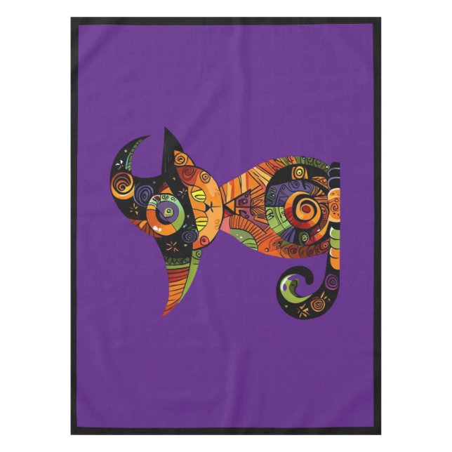 Halloween/mystisch/Katze/Fall Tischdecke (Vorderseite)