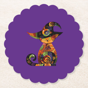 Halloween/mystisch/Katze/Fall Untersetzer