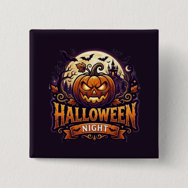 Halloween Nacht Button (Vorderseite)