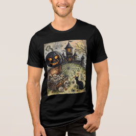 Halloween Nacht : Die Gruselige Schwarze Kürbiswä Tri-Blend Shirt