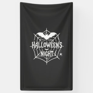 Halloween Nacht Fledermaus Spinnennetz Vektor Desi Banner