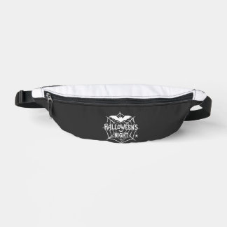 Halloween-Nacht-Fledermaus-Spinnennetz-Vektor-Desi Bauchtasche