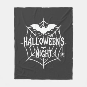 Halloween Nacht Fledermaus Spinnennetz Vektor Desi Fleecedecke