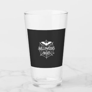 Halloween Nacht Fledermaus Spinnennetz Vektor Desi Glas