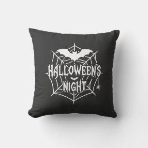 Halloween Nacht Fledermaus Spinnennetz Vektor Desi Kissen
