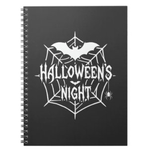 Halloween Nacht Fledermaus Spinnennetz Vektor Desi Notizblock