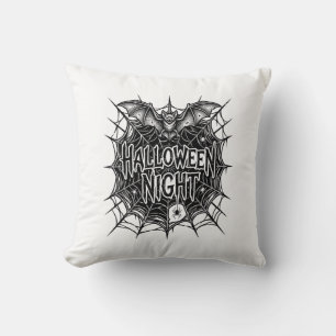Halloween-Nacht-Fledermaus-Spinnennetz-Vintage-Shi Kissen