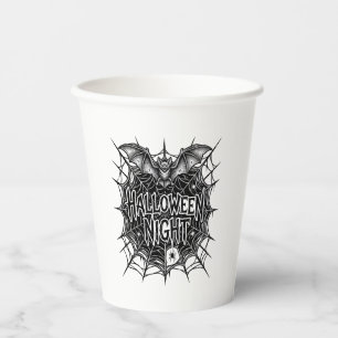 Halloween Nacht Fledermaus Spinnennetz Vintage-Shi Pappbecher