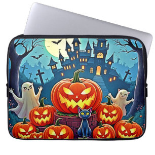Halloween-Nacht: Gruselige Kunstspaß Laptopschutzhülle