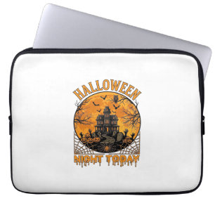 Halloween Nacht Heute Geisterhaus Kürbisse Eule Laptopschutzhülle
