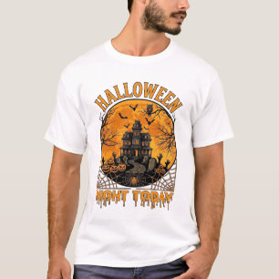 Halloween Nacht Heute Geisterhaus Kürbisse Eule T-Shirt