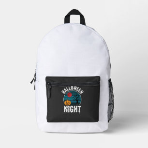 Halloween-Nacht-Kürbisbaum-Vektor Bedruckter Rucksack