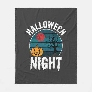Halloween-Nacht-Kürbisbaum-Vektor Fleecedecke