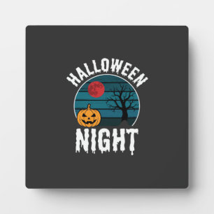 Halloween Nacht Kürbisbaum Vektor Fotoplatte