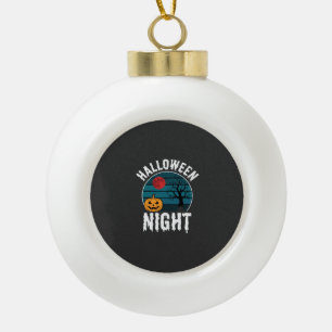 Halloween-Nacht-Kürbisbaum-Vektor Keramik Kugel-Ornament