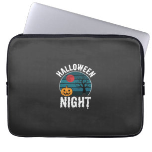 Halloween-Nacht-Kürbisbaum-Vektor Laptopschutzhülle