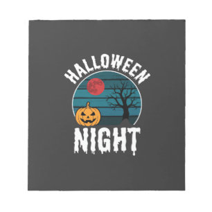 Halloween Nacht Kürbisbaum Vektor Notizblock