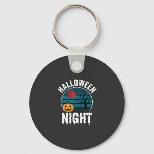 Halloween Nacht Kürbisbaum Vektor Schlüsselanhänger