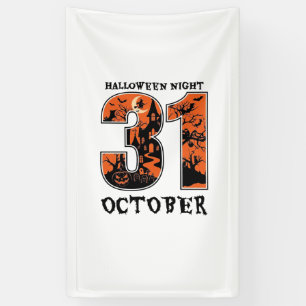 Halloween-Nacht Oktober Spukhaus Hexe Kürbis Banner