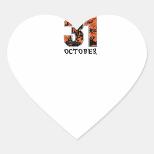 Halloween Nacht Oktober Spukhaus Hexe Kürbis Herz-Aufkleber