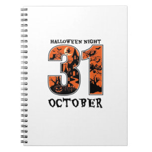 Halloween Nacht Oktober Spukhaus Hexe Kürbis Notizblock