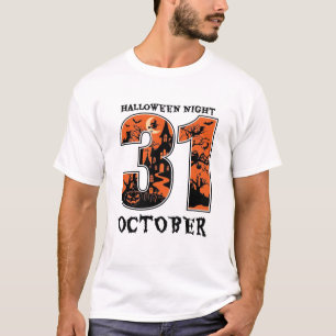 Halloween Nacht Oktober Spukhaus Hexe Kürbis T-Shirt