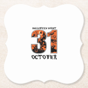 Halloween Nacht Oktober Spukhaus Hexe Kürbis Untersetzer