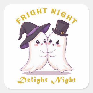 Halloween-Nacht Quadratischer Aufkleber