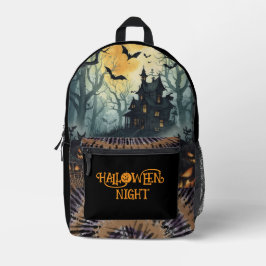 Halloween Nacht, Spukhaus Muster Bedruckter Rucksack