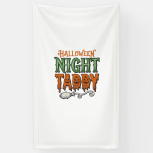 Halloween Nacht Taddy Vintage Hexenbesen-Shirt De Banner