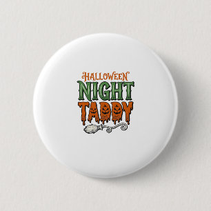 Halloween Nacht Taddy Vintage Hexenbesen-Shirt De Button