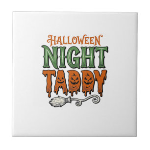 Halloween Nacht Taddy Vintage Hexenbesen-Shirt De Fliese