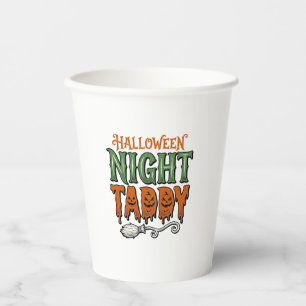Halloween Nacht Taddy Vintage Hexenbesen-Shirt De Pappbecher