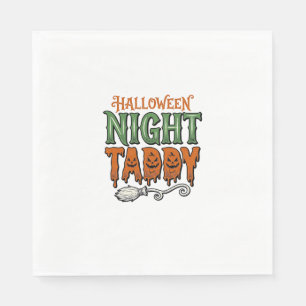 Halloween Nacht Taddy Vintage Hexenbesen-Shirt De Serviette