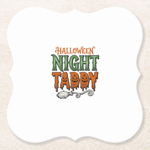 Halloween Nacht Taddy Vintage Hexenbesen-Shirt De Untersetzer