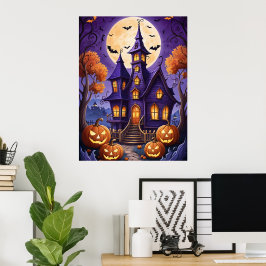 Halloween-Nacht verzaubert Poster