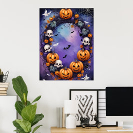 Halloween-Nacht verzaubert Poster