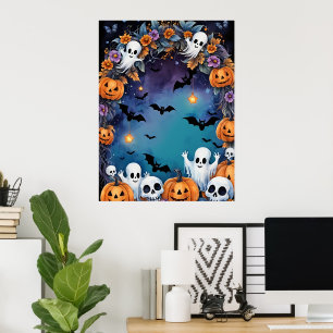 Halloween-Nacht verzaubert Poster