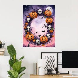 Halloween-Nacht verzaubert Poster