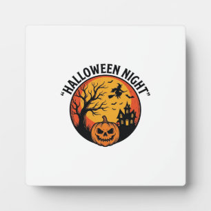 Halloween Nacht Vintage Gravur Gruselszene T-Shirt Fotoplatte