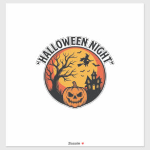 Halloween Nacht Vintage Stichelei Gruselszene T-Sh Aufkleber