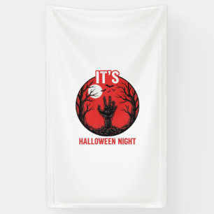 Halloween-Nacht Vintage-Stichvektor-Design_1 Banner