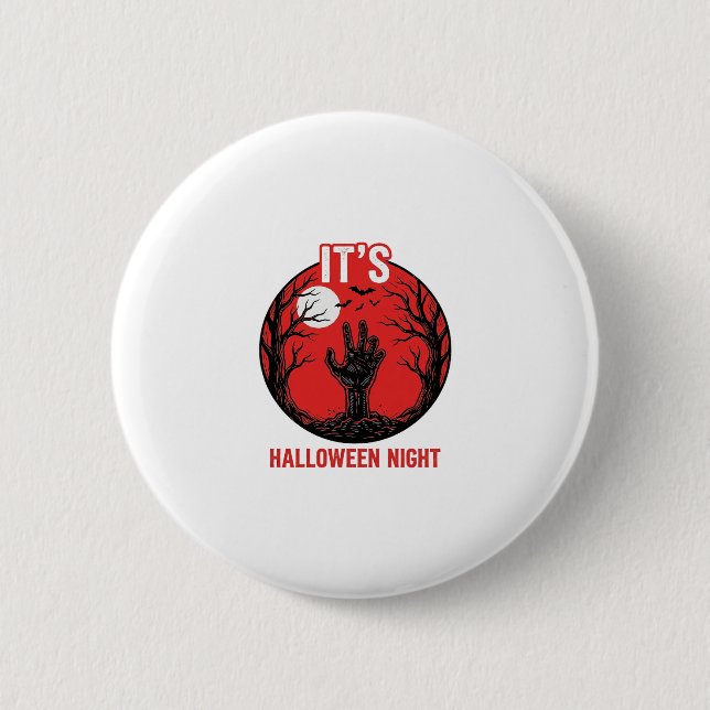 Halloween-Nacht Vintage-Stichvektor-Design_1 Button (Vorderseite)