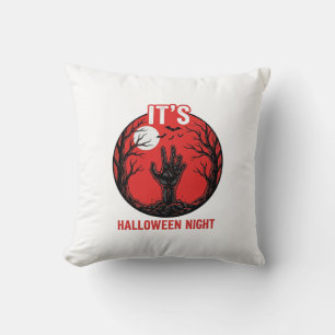 Halloween-Nacht Vintage-Stichvektor-Design_1 Kissen