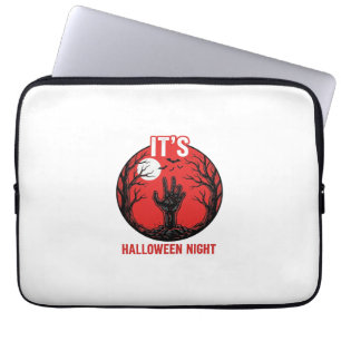 Halloween-Nacht Vintage-Stichvektor-Design_1 Laptopschutzhülle