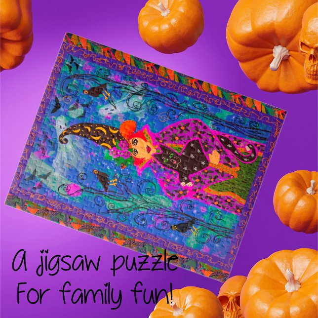 Halloween-Nacht zaubern Puzzle (Add a colorful project for the family this Halloween. Sizes and number of pieces for all!)