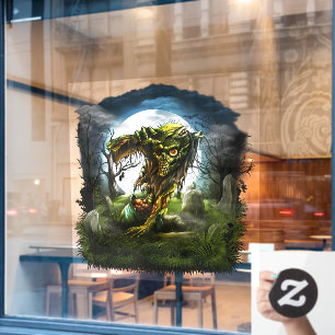 Halloween-Nacht Zombie-Aufstand Vollmond Friedhof Fensteraufkleber