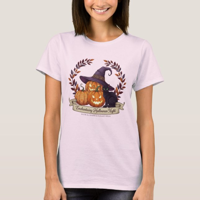 Halloween-Nächte verzaubern Hexenkürbis-T - Shirt (Vorderseite)